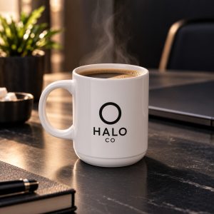 Porselen Kupa Bella  / LOGO BASKILI