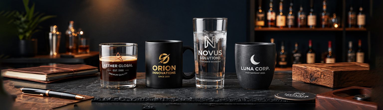Logo baskılı porselen kupa ve fincanlar